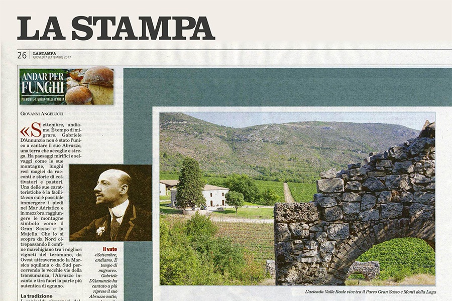 La Stampa: “Abruzzo, la rivincita parte dal buon gusto”